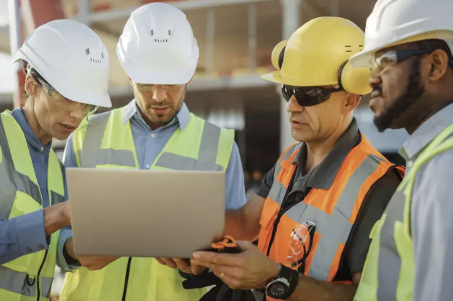 Construction Worker with Fall Protection
